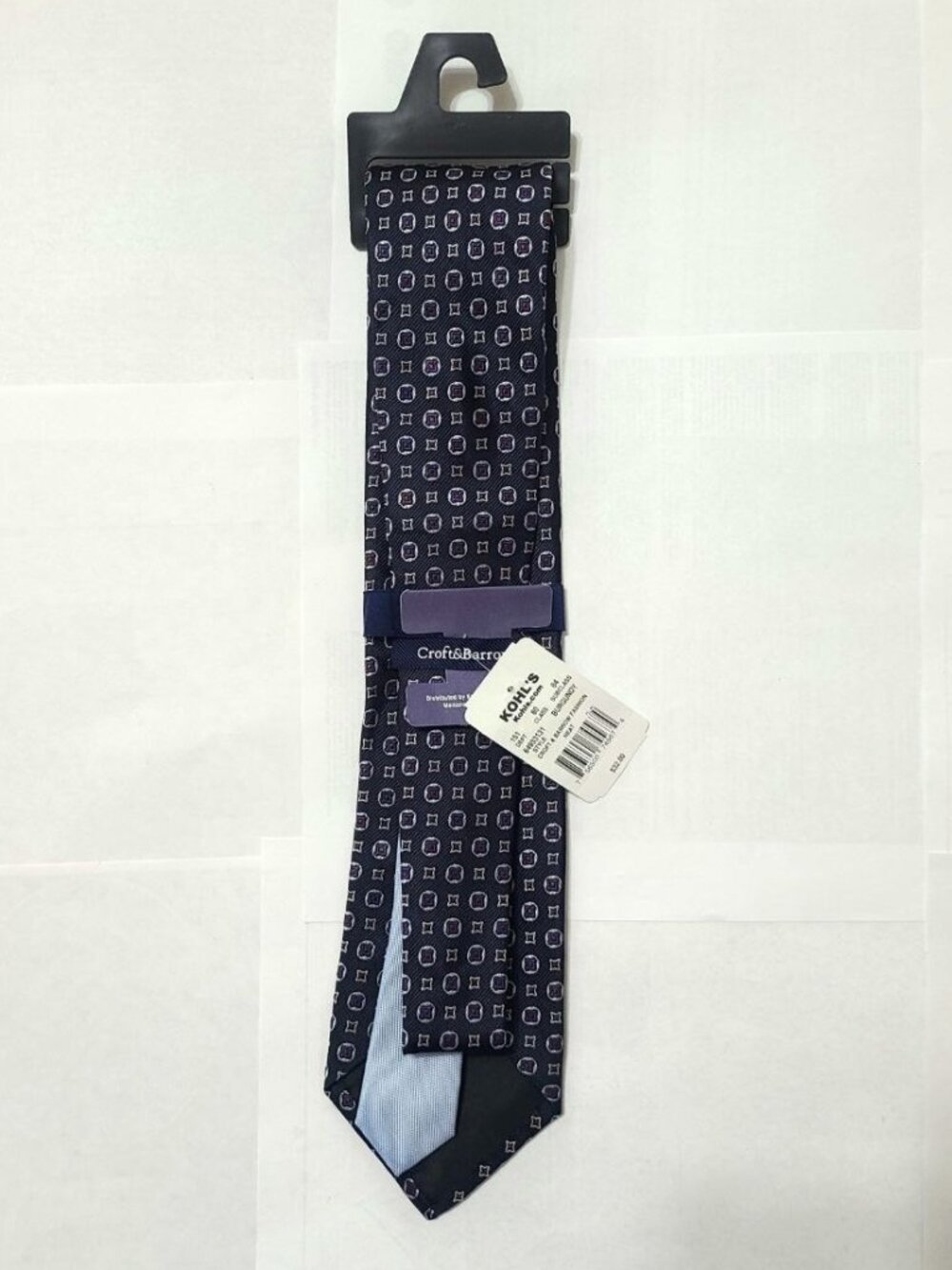 Navy Geometric Pattern Tie - Picture 2 of 2